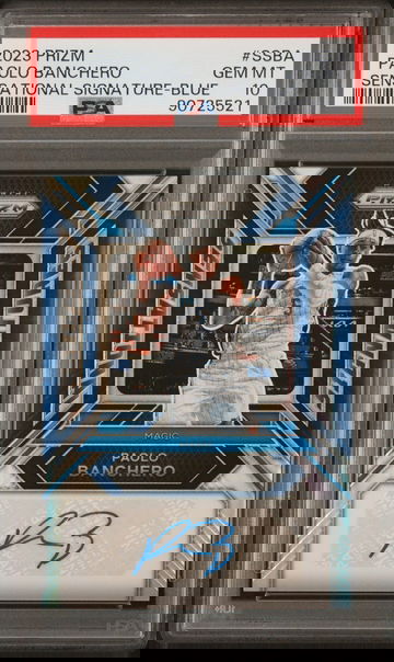 PSA 10 2023-24 Prizm Paolo Banchero Sensational Signatures Prizm Blue Auto #/49