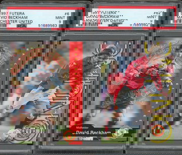 1997 Futera David Beckham Both POP 2 PSA 9 Manchester United