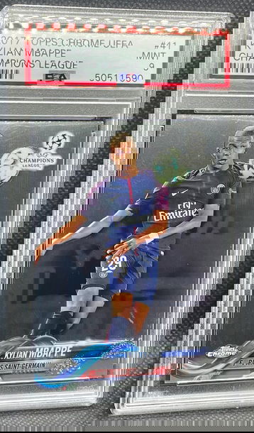 2017 Topps Chrome UEFA CHAMPIONS LEAGUE KYLIAN MBAPPE PSA 9 MINT #41