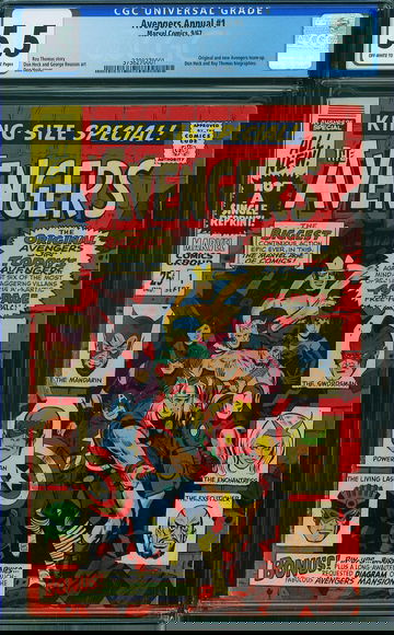 AVENGERS ANNUAL #1, CGC 5.5 FN-