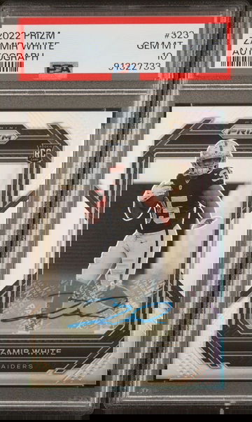 2022 Panini Prizm Zamir White Silver Rookie Autograph #323 PSA 10