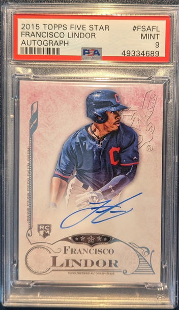 2015 Topps Five Star Francisco Lindor Autograph PSA 9