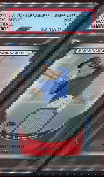 2011 Topps Pro Debut Materials #MM-MT Mike Trout PSA 7 NM