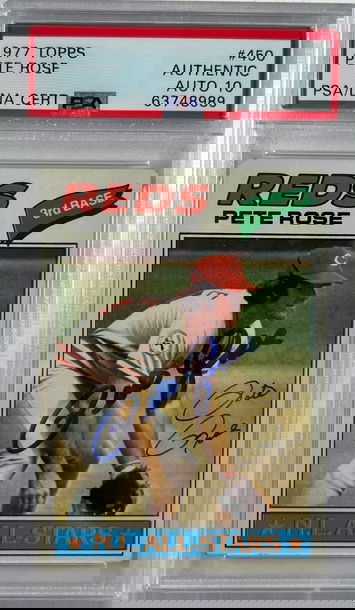 1977 Topps Pete Rose Autograph PSA Authentic Auto 10