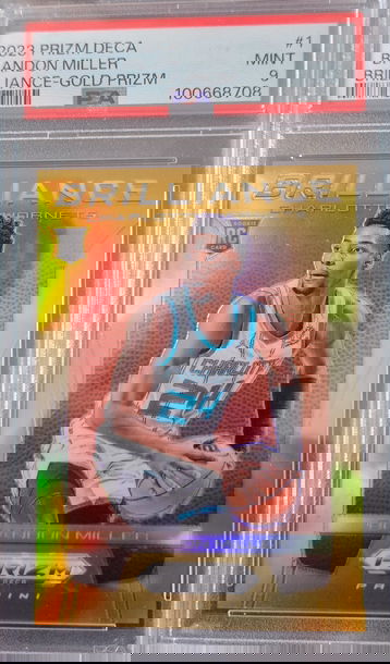 2023 Prizm Deca Brandon Miller Brilliance Gold PSA 9