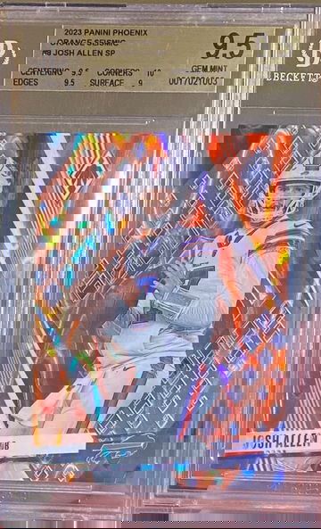 2023 Panini Phoenix Josh Allen SP Orange Seismic #’d /99 BGS 9.5