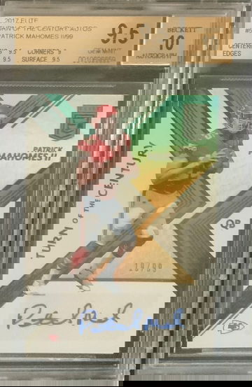 2017 Panini Donruss Patrick Mahomes Elite Turn Of The Century BGS 9.5/10