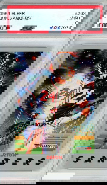 1993 FLEER DEION SANDERS #263 ATLANTA FALCONS HOF PSA 9 MINT