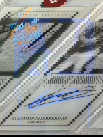 2019 National Treasures Vladimir Guerrero Jr. Rookie Silhouette Signatures Acetate /25