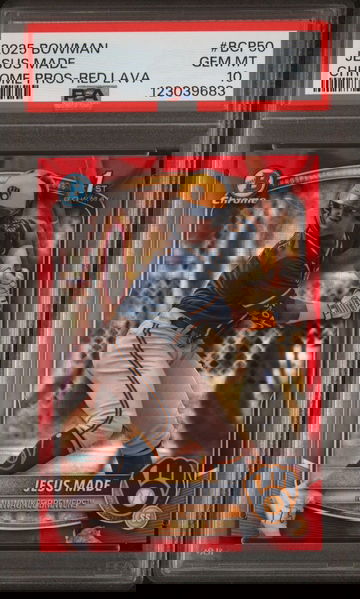 PSA 10 2025 Bowman Chrome Jesus Made Red Lava Refractor /5 SSP