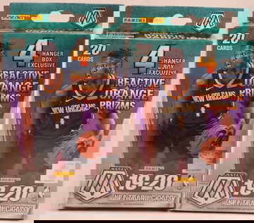 (2) 2019-20 Panini Mosaic NBA Hanger Box Reactive Orange