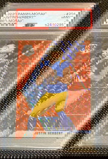 2020 Mosaic Justin Herbert Red Mosaic PSA 9