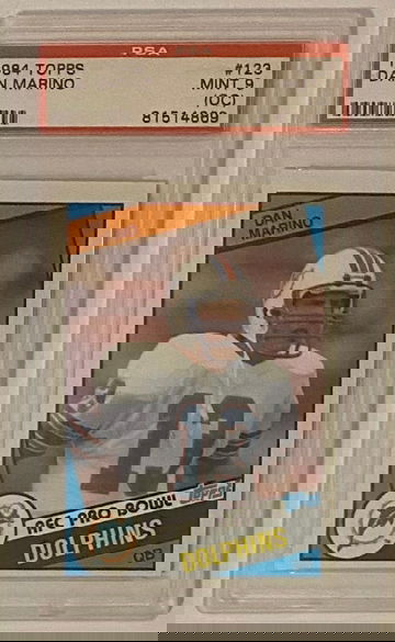 No Reserve ~ 1984 PSA 9oc Dan Marino RC #123 ~ Miami Dolphins Rookie Card