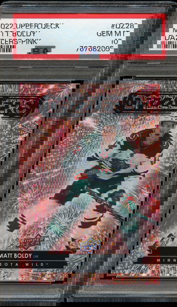 2022 Upper Deck Pink Dazzlers Matt Boldy PSA 10