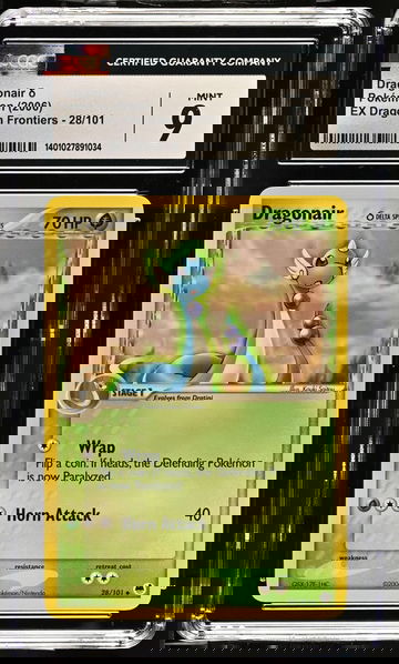 2006 Pokémon EX Dragon Frontiers Delta Species Dragonair #28/101 CGC 9