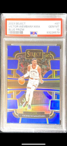 2023 select Victor Wembanyama blue prizm psa 10 concourse 