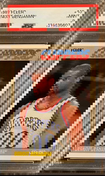 1987 Fleer Basketball #10 Benoit Benjamin Los Angeles Clippers PSA 9 MINT