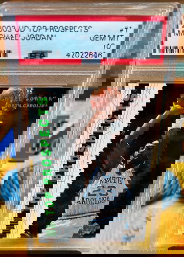 MICHAEL JORDAN PSA 10 2003 UPPER DECK UD TOP PROSPECTS #1 GEM MINT THE SHOT!