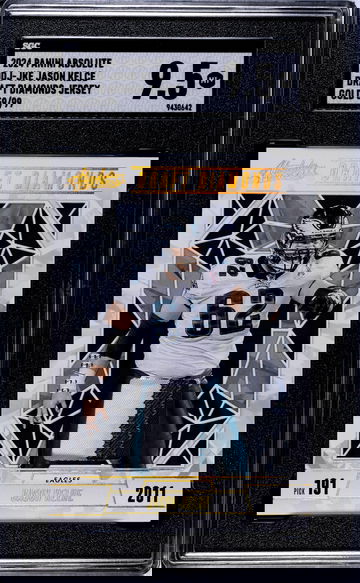 2024 Panini Absolute #DDJ-JKE Jason Kelce Draft Diamonds Jersey Gold /99 SGC 9.5