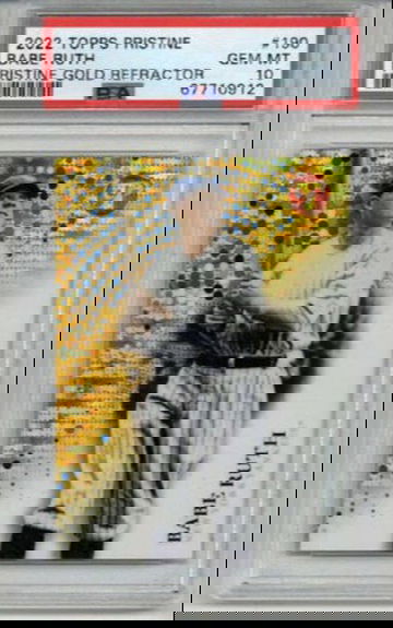 2022 TOPPS PRISTINE GOLD REFRACTOR #190 BABE RUTH YANKEES LE 35/50 PSA 10