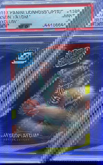 2017-18 Panini Donruss Optic Red  Yellow Jayson Tatum Celtics RC PSA 9 MINT SP