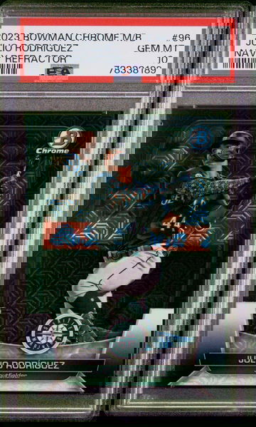 2023 Bowman Mega Box Chrome Navy Refractor Julio Rodriguez #96 PSA 10