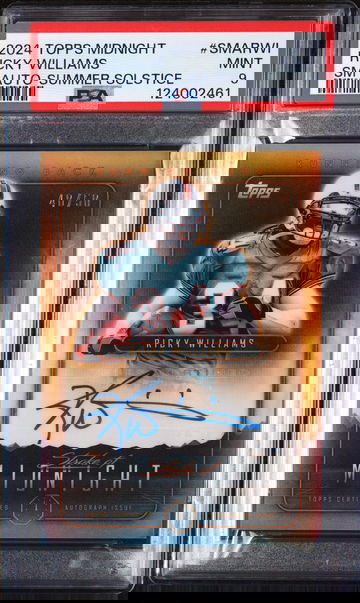 2024 Topps Midnight Stroke of Midnight Autographs Summer Solstice Ricky Williams #SMARWI /50 PSA 9