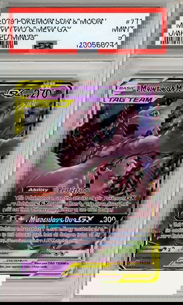 2019 POKEMON SUN MOON UNIFIED MINDS MEWTWO MEW GX #71 PSA 9 MINT