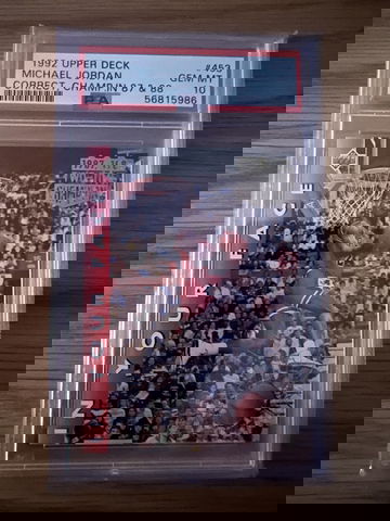 1992 Upper Deck Michael Jordan #453 Correct, Champ.in 87 & 88