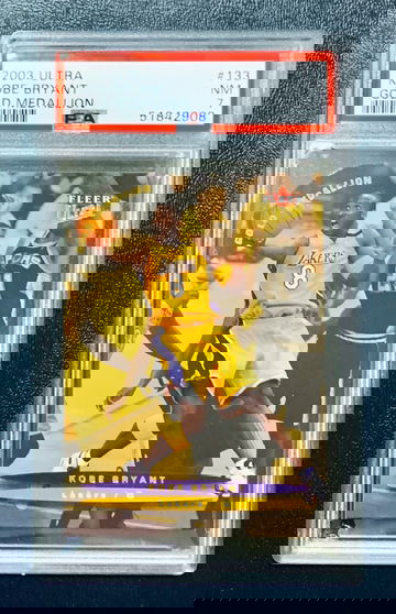 2003-04 Fleer Ultra Kobe Bryant Die-Cut Gold Medallion PSA 7