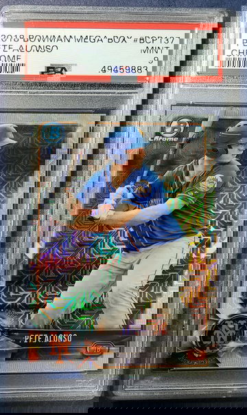 Pete alonso 2018 bowman chrome mega box refractor mint 9