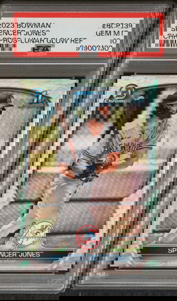 2023 Bowman Chrome Prospect Lunar Glow Refractor Spencer Jones #BCP139 PSA 10