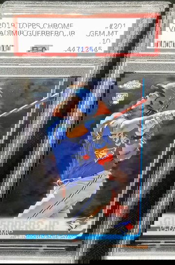 Vladimir Guerrero Jr 2019 Topps Chrome RC Rookie # 201 Graded PSA Gem Mint 10