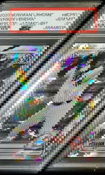 2020 Bowman Chrome Prospects Everson Pereira Atomic Refractor #BCP51 PSA 10 Yankees