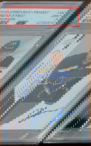 Jordan Kyrou - 2018-19 Upper Deck Premier Autograph Rookie #68 - PSA 9