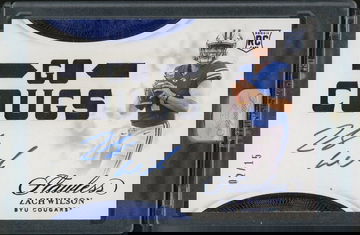 2021 Panini Flawless Collegiate Zach Wilson Slogans Rookie /15 jersey Auto