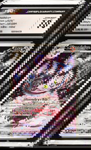 2025 Pokémon White Flare Illustration Rare Chandelure #103/086 Holo CGC 10