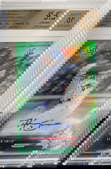 Kevin Smith 2017 Bowman Chrome Green Auto BGS 9.5 /99