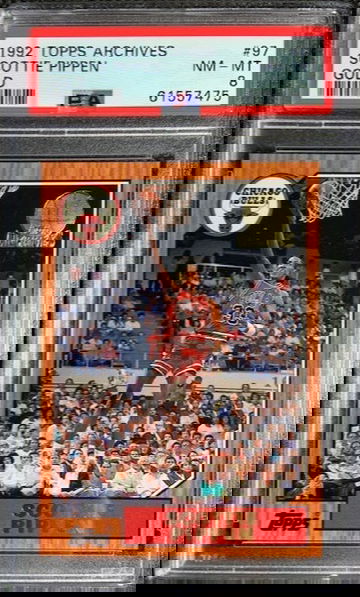 1992 Topps Archives GOLD Basketball #97 Scottie Pippen PSA 8 NM-MINT Bulls HOF