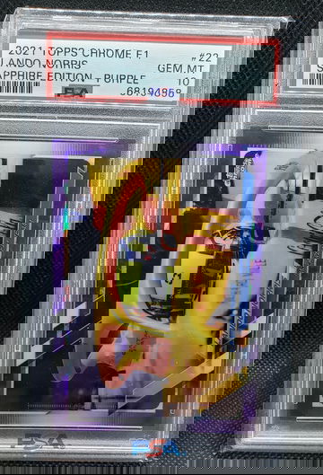 2021 Topps Chrome F1 Lando Norris Purple Sapphire /10 PSA 10