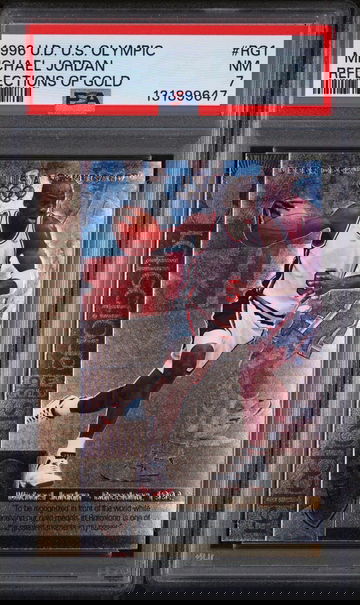 1996 Upper Deck Olympicards Reflections of Gold Michael Jordan #RG1 PSA 7