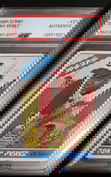 1966 Topps #72 Tony Perez PSA Authentic Auto 3x WSC Inscription 