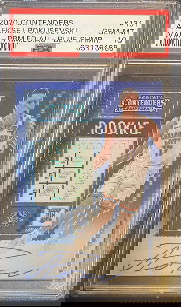 2020 Panini Contenders Aleksej Pokusevski Blue Shimmer PSA 10 GEM - MT