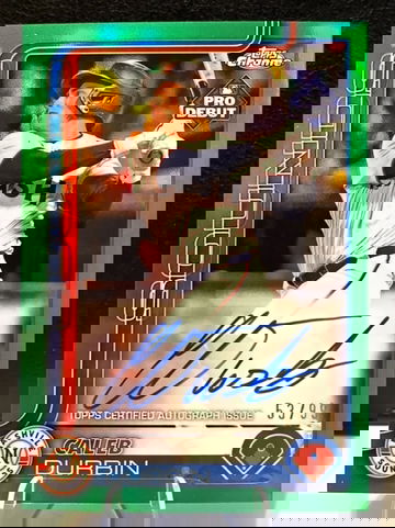 2025 Topps Pro Debut  Caleb Durbin  On Card Auto  Green Foil  /99  Brewers Nashville