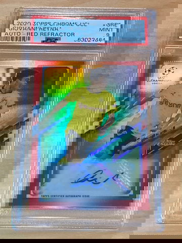 Giovanni Reyna 2020 Topps Chrome UEFA Champions League Red Refractor Autograph /10 PSA 1 *POP 1 NONE HIGHER*