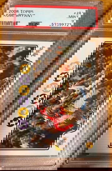 2008 Topps #24 Kobe Bryant gaurded by Lebron PSA 9