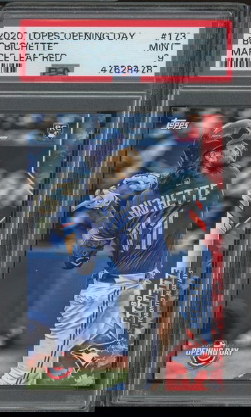 2020 Topps Opening Day Bo Bichette Canadian Canada Exclusive Maple Leaf Red PSA 9