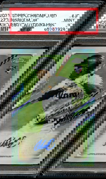 2021 Topps Chrome Update Jazz Chisholm Jr Rookie Debut Auto PSA 9