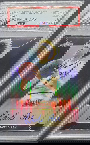 LaMelo Ball 2018 Leaf Metal Draft Auto PSA 9 Black 6/15