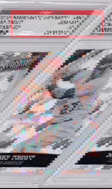 2015 PANINI NATIONAL VIP PARTY #54 MIKE TROUT CRACKED ICE RARE POP 3 PSA 10 GEM MINT